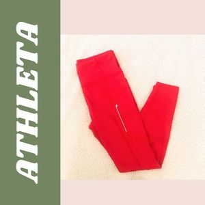 Athleta Red Rainer Running Tights